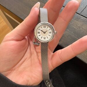 Silpada Silver Mesh Watch with Crystal Bezel